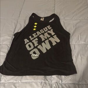 Zumba Fitness Black Tank Top with Yellow Accents Preowned good condition